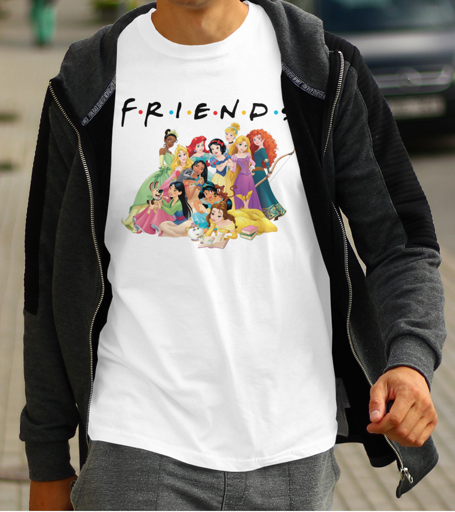 Friends Disney Princesses Funny Fans Girls Group Iconic T-Shirt