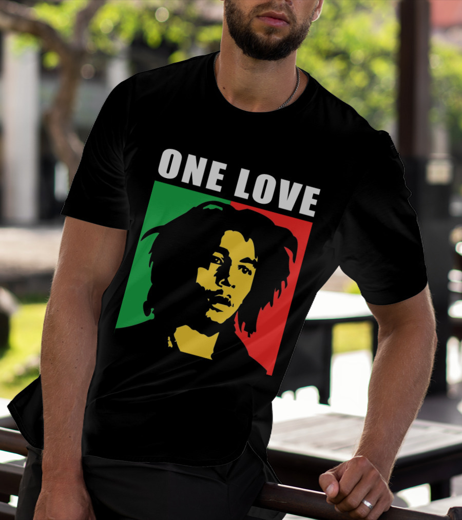 One Love Bob Marley Rasta Colors T-Shirt