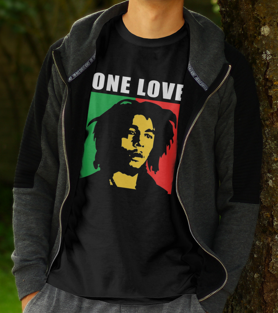 One Love Bob Marley Rasta Colors T-Shirt
