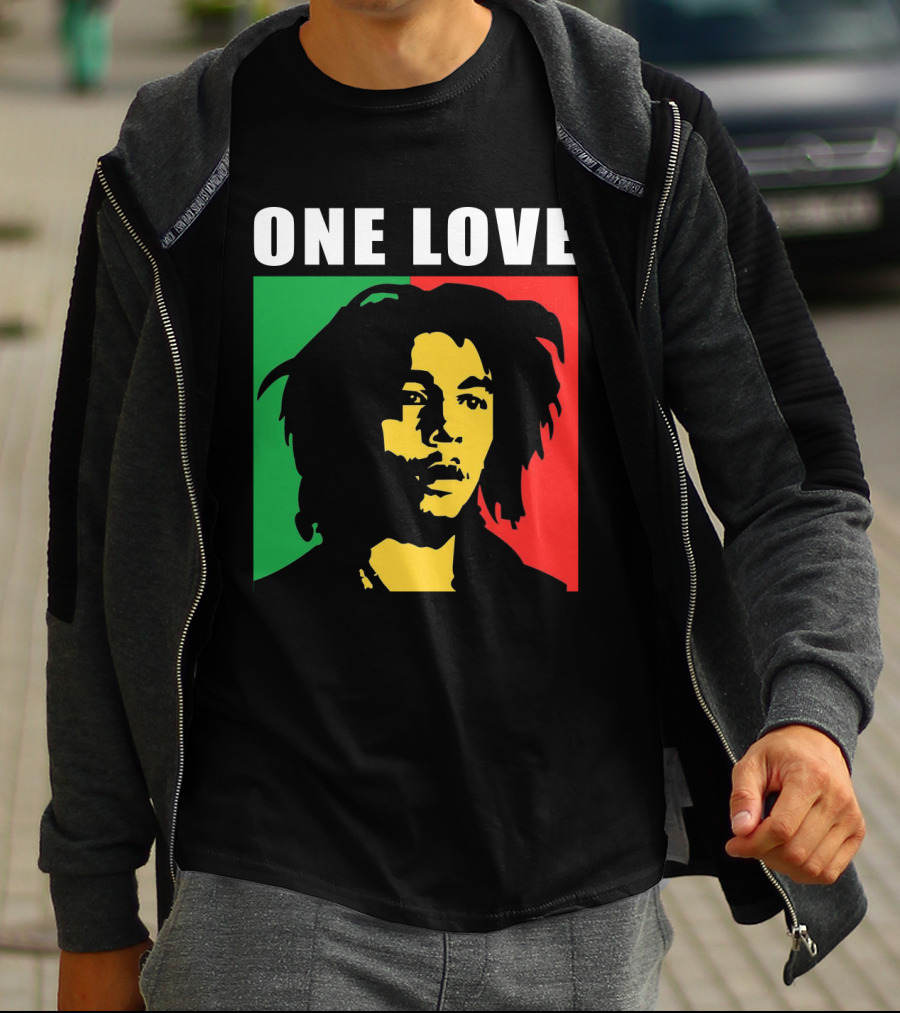 One Love Bob Marley Rasta Colors T-Shirt
