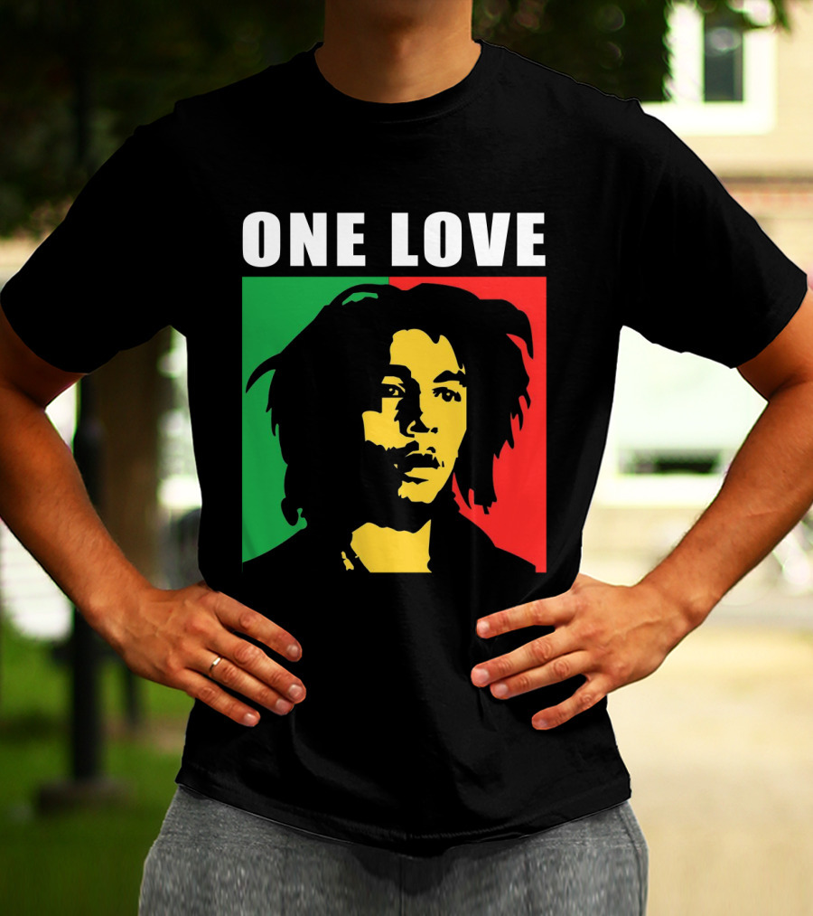 One Love Bob Marley Rasta Colors T-Shirt