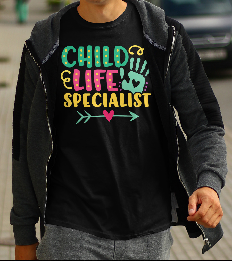 Child Life Specialist Pediatric Hospital Care Heart Arrow T-Shirt