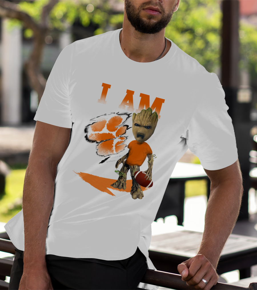 I AM Clemson Tiger Groot Football T-Shirt