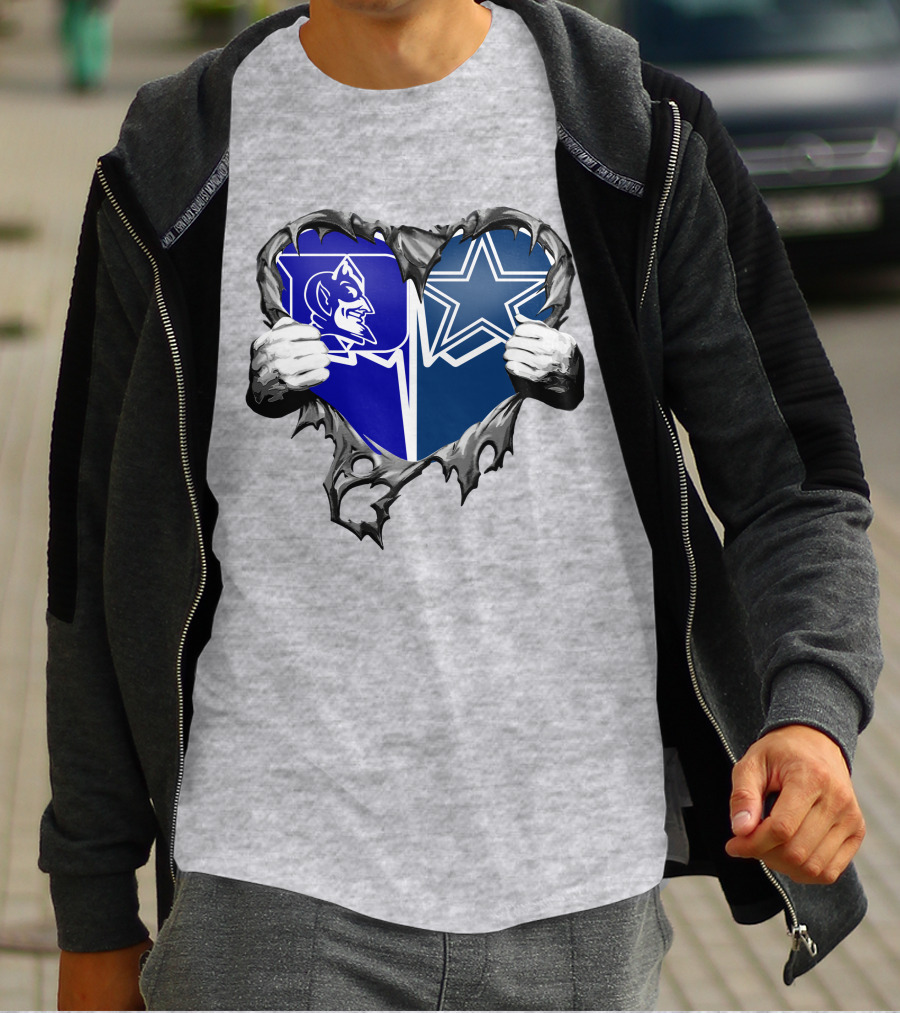 Cowboys Duke Blue Devil Heart T-Shirt
