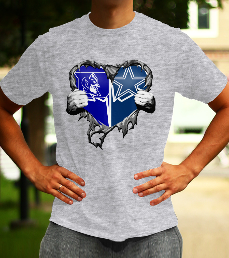 Cowboys Duke Blue Devil Heart T-Shirt