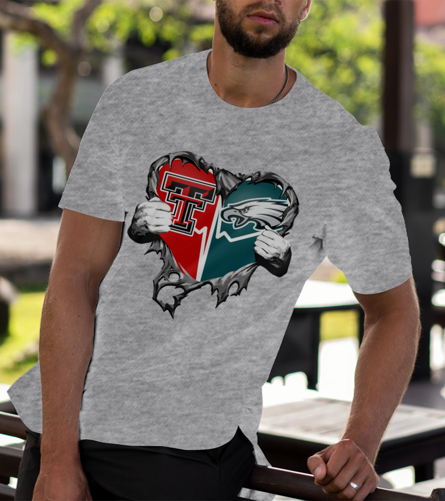 Texas Tech And Eagles Heart T-Shirt