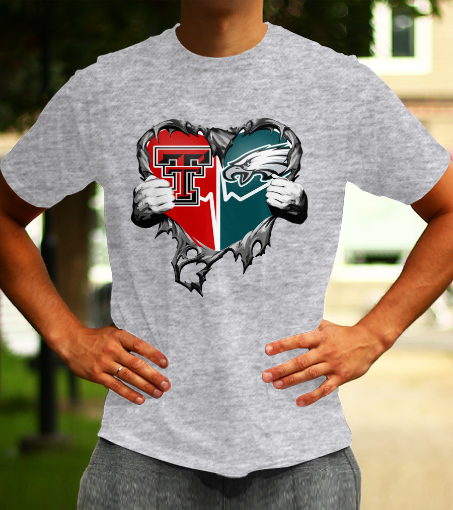 Texas Tech And Eagles Heart T-Shirt