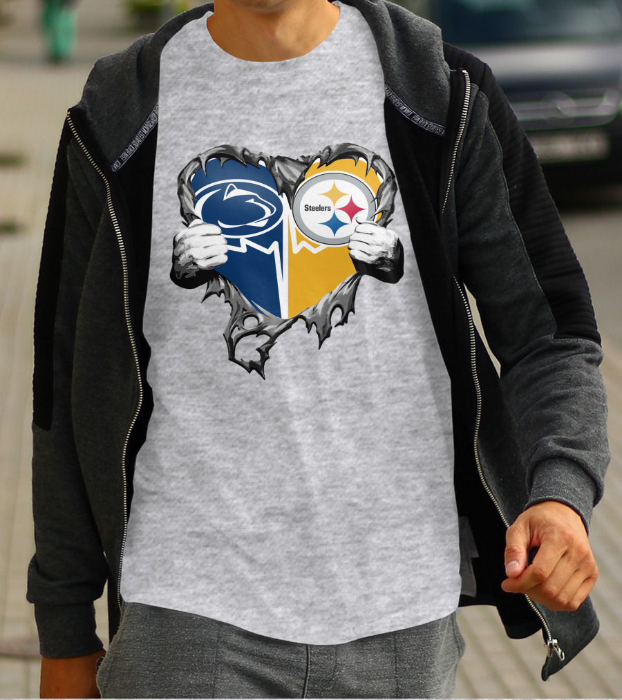 Steelers And Penn State Heart T-Shirt
