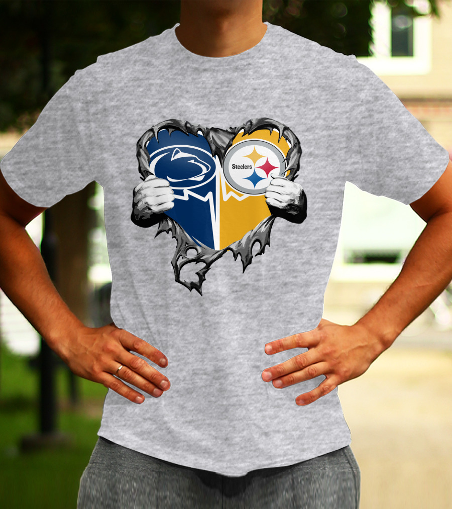 Steelers And Penn State Heart T-Shirt