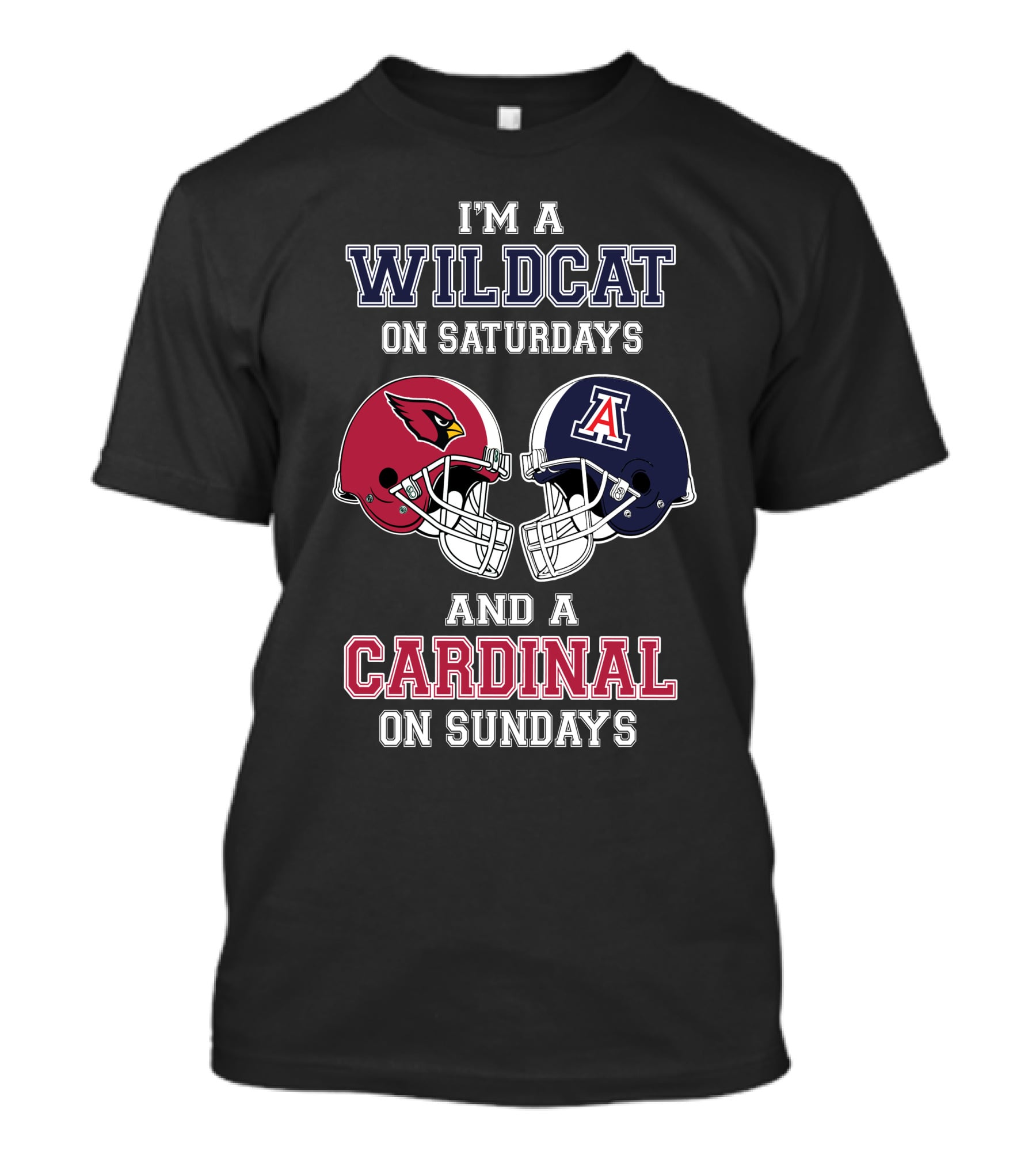 Wildcat On Saturdays Cardinal On Sundays Football Helmets T-Shirt
