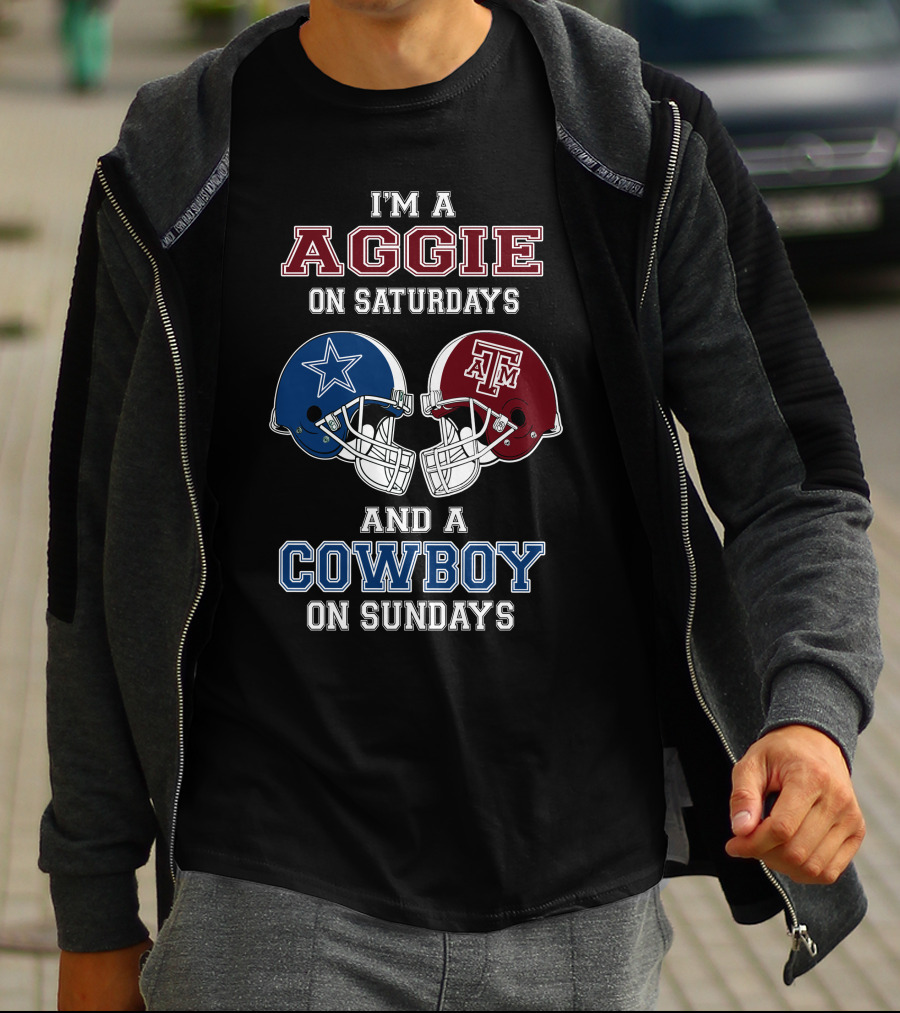 Texas A&M Aggie Saturdays And Dallas Cowboys Sundays Fan T-Shirt