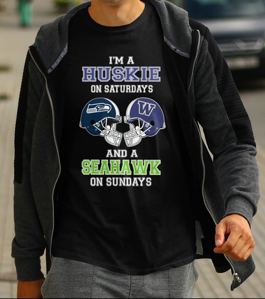 I'm A Huskie On Saturdays And A Seahawk On Sundays T-Shirt