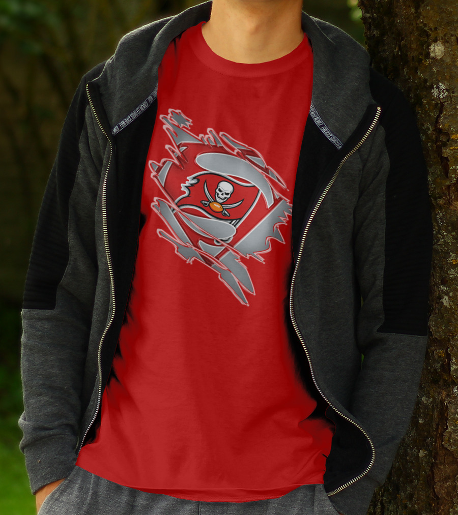 Buccaneers Super Man Nfl Logo Fusion With Superman T-Shirt
