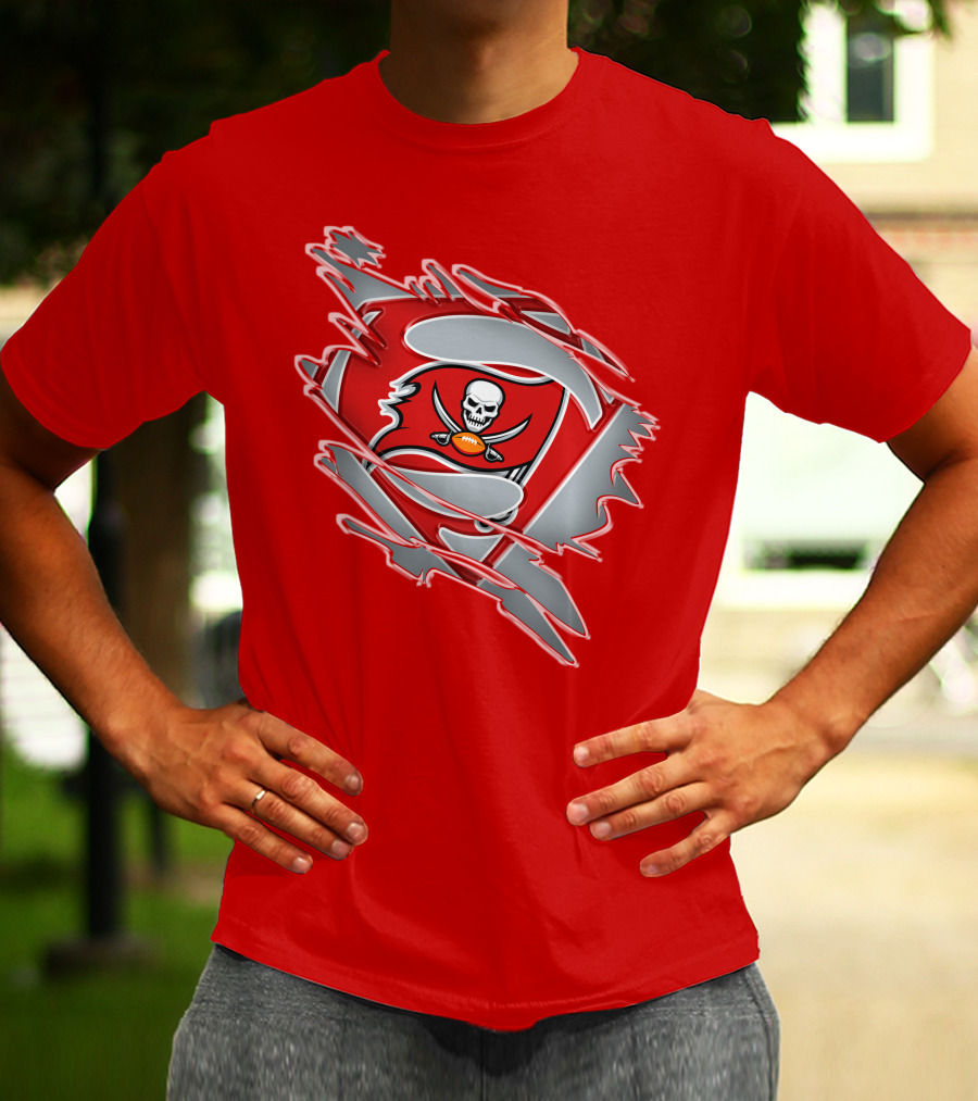 Buccaneers Super Man Nfl Logo Fusion With Superman T-Shirt