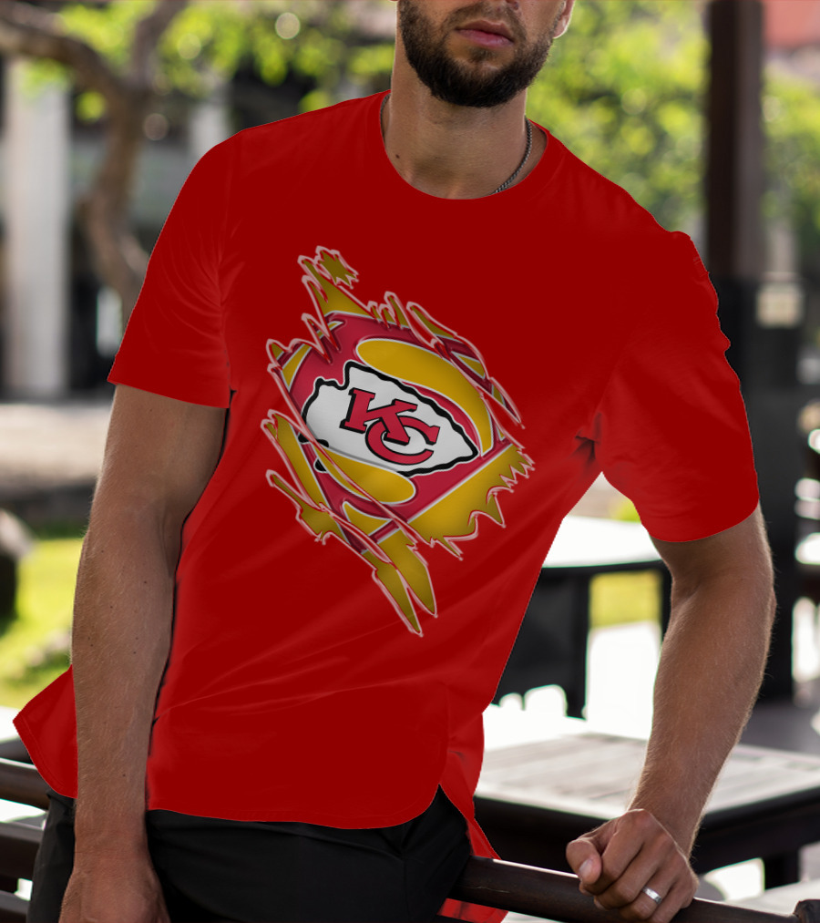 Kansas City Chiefs Super Man Logo Design Red T-Shirt