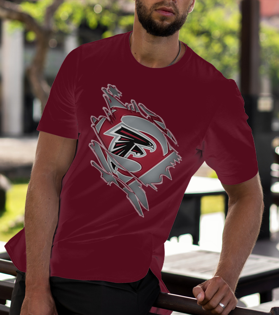 Atlanta Falcons Logo Inside Superman Symbol T-Shirt