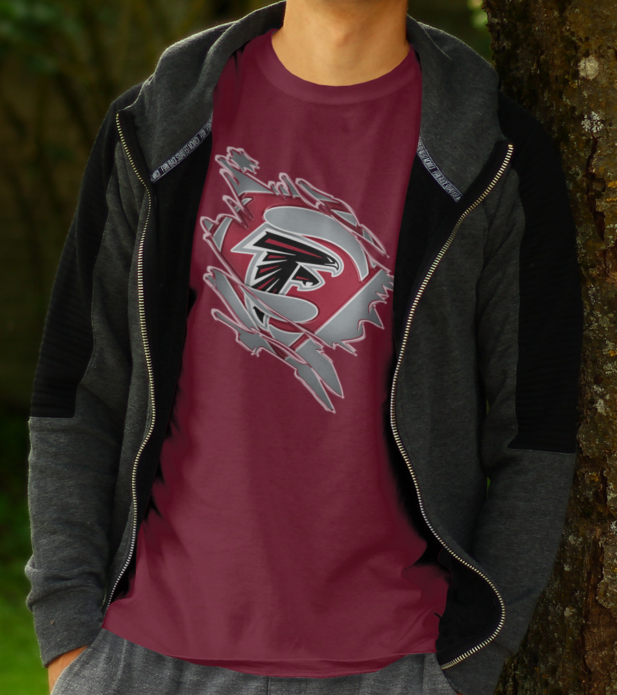 Atlanta Falcons Logo Inside Superman Symbol T-Shirt