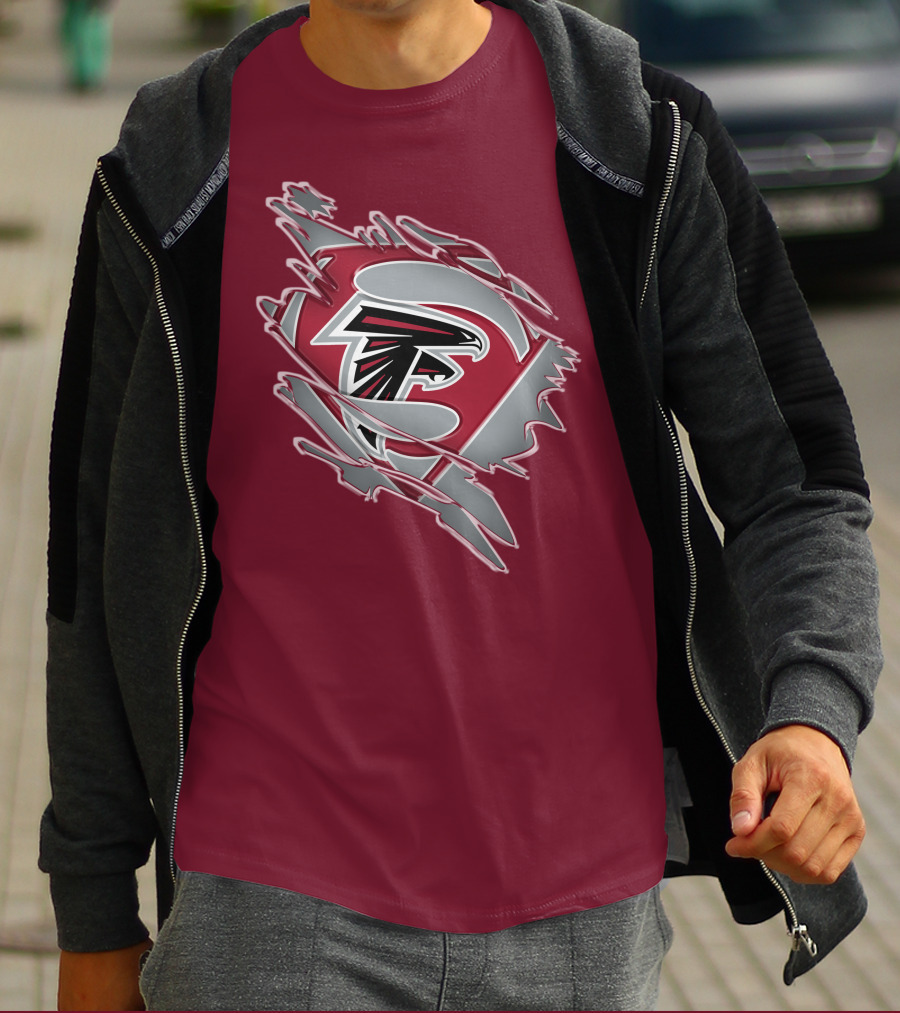 Atlanta Falcons Logo Inside Superman Symbol T-Shirt