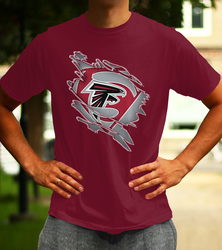 Atlanta Falcons Logo Inside Superman Symbol T-Shirt