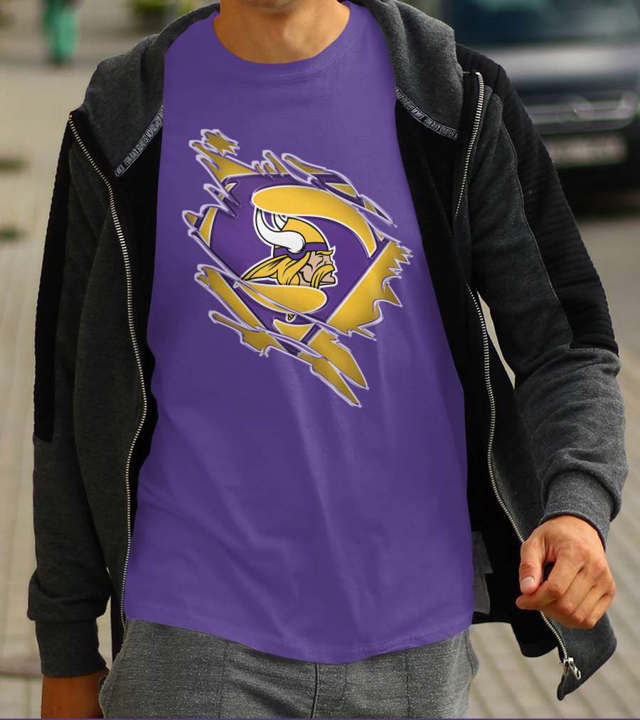 Minnesota Vikings Superman Logo Fusion T-Shirt