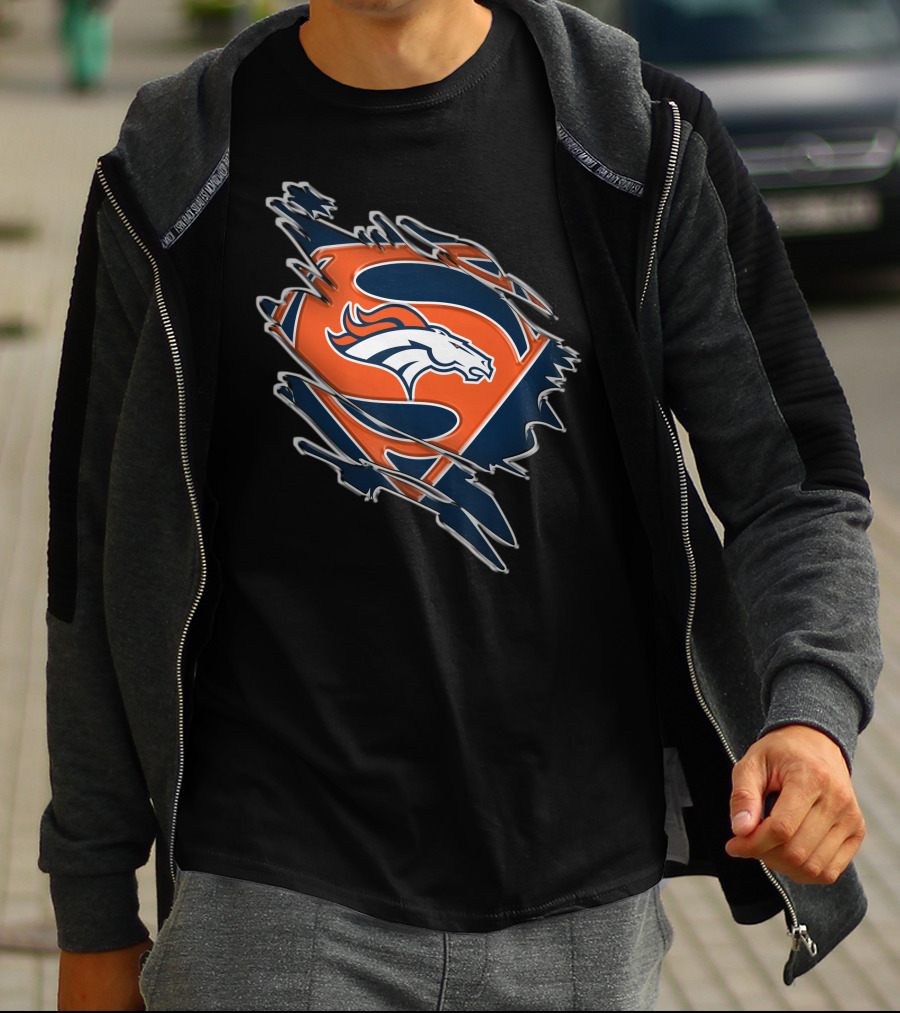 Denver Broncos Superman Logo Fusion T-Shirt