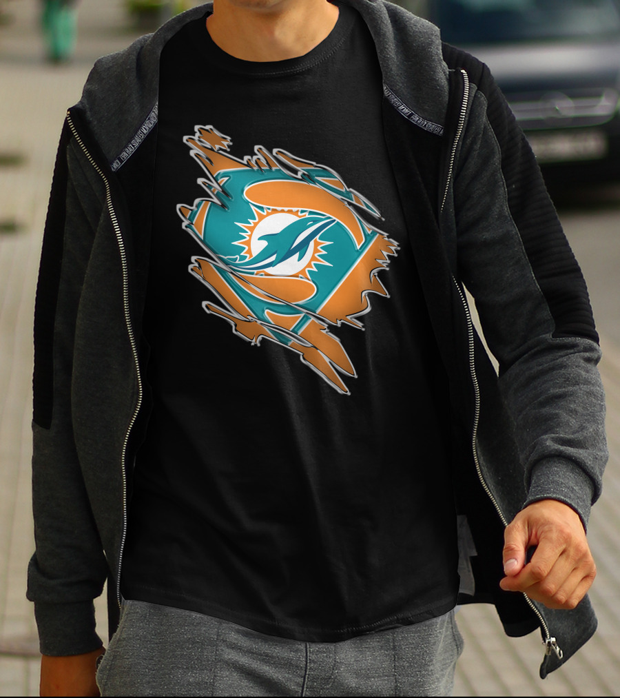 Miami Dolphins Superman Logo Fusion T-Shirt