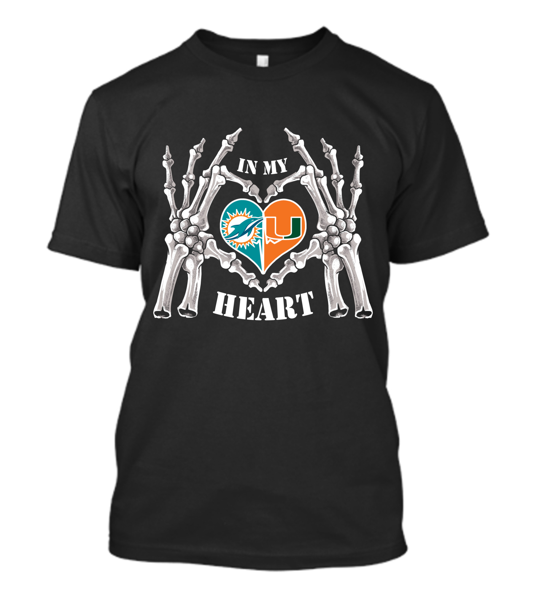 In My Heart Dolphins Hurricanes Skeleton Hands T-Shirt