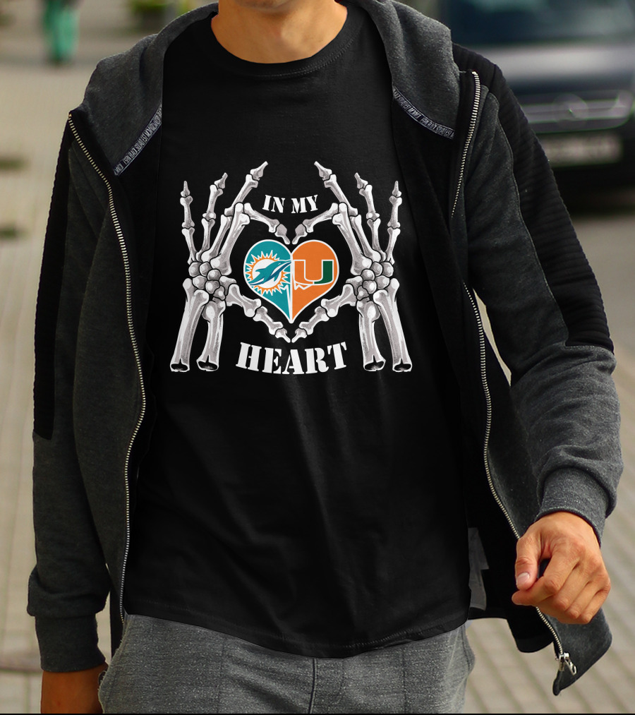In My Heart Dolphins Hurricanes Skeleton Hands T-Shirt