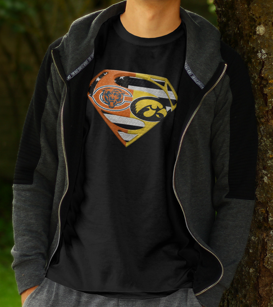 Chicago Bears Iowa Hawkeyes Superman Logo Spm T-Shirt
