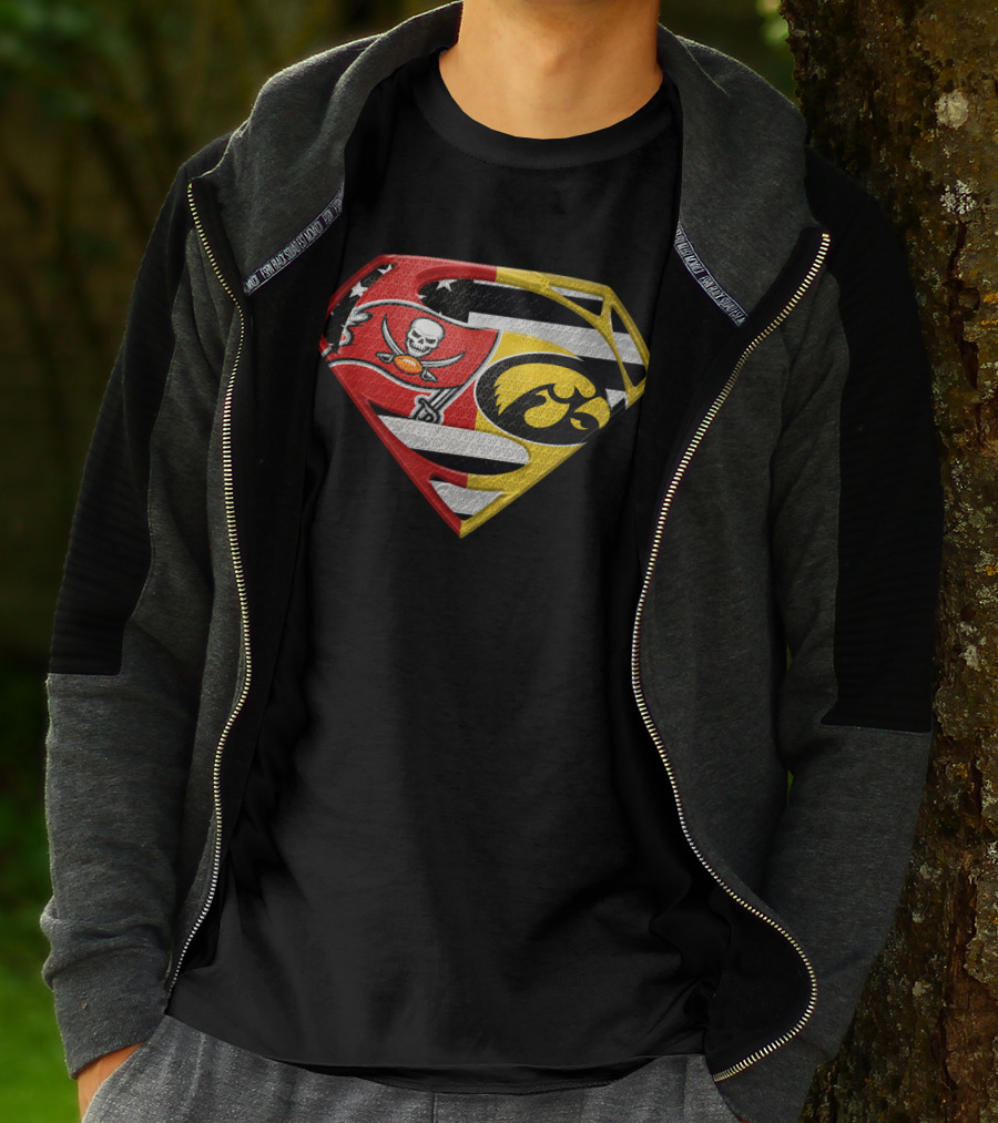 Tampa Bay Buccaneers Iowa Hawkeyes Superman T-Shirt