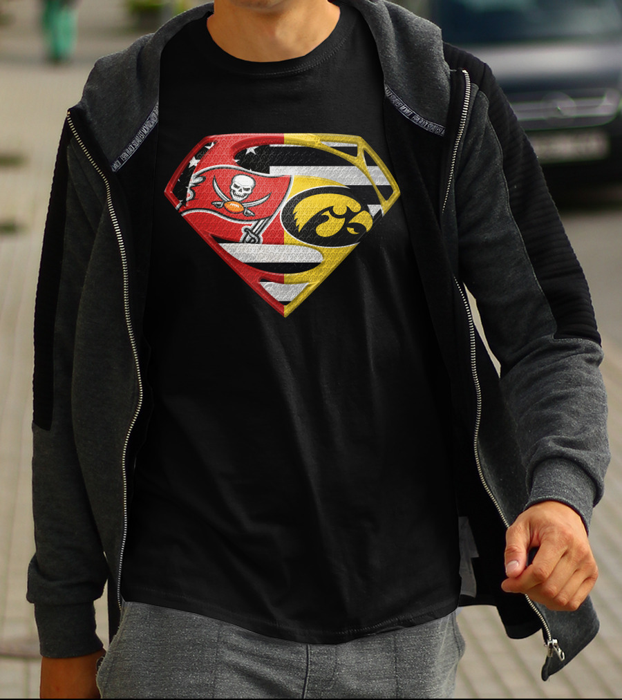 Tampa Bay Buccaneers Iowa Hawkeyes Superman T-Shirt