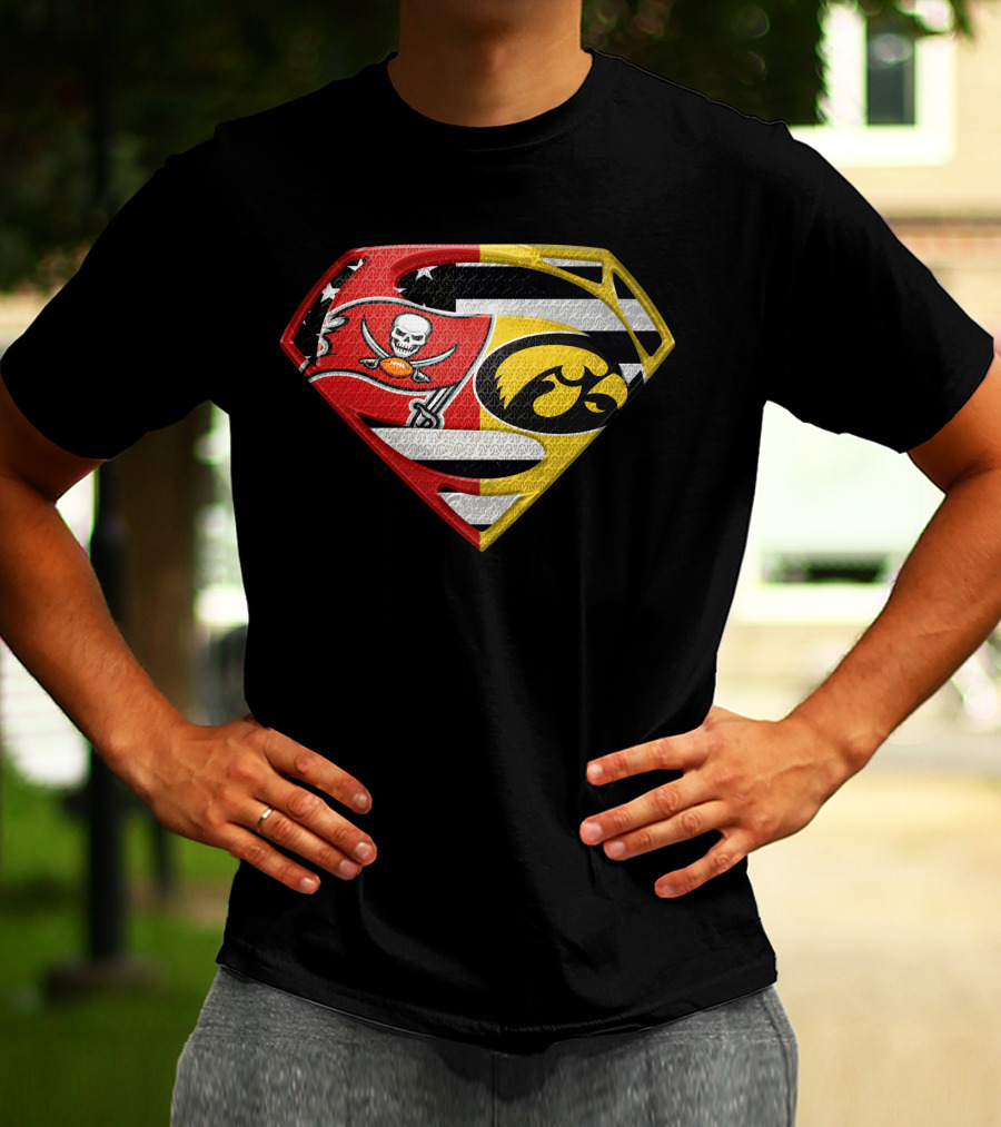 Tampa Bay Buccaneers Iowa Hawkeyes Superman T-Shirt