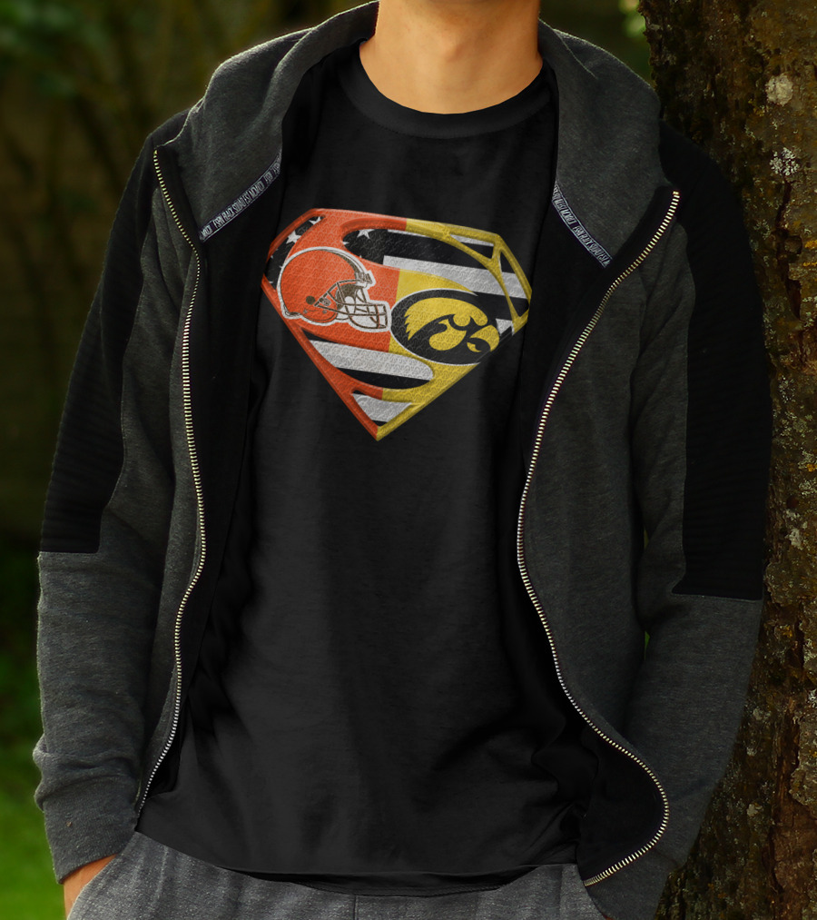 Cleveland Browns Iowa Hawkeyes Superman Logo Spm T-Shirt
