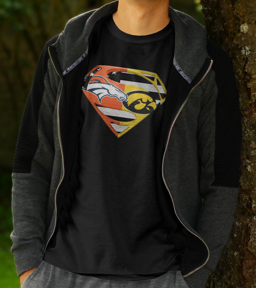 Superman Broncos Hawkeyes Logo Fusion On Spm T-Shirt