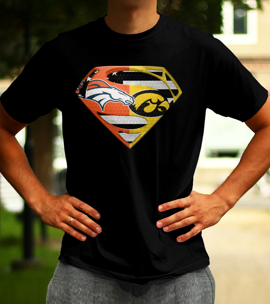 Superman Broncos Hawkeyes Logo Fusion On Spm T-Shirt