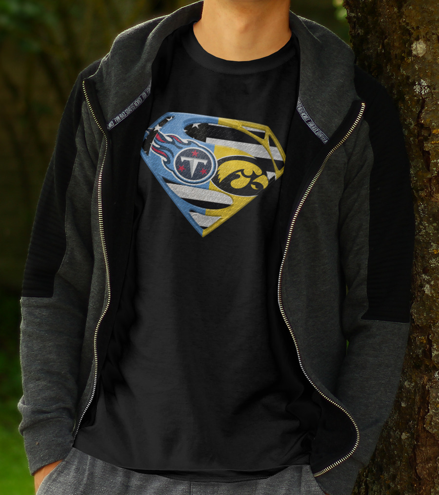 Superman Logo Mashup Titans Iowa Hawkeyes T-Shirt