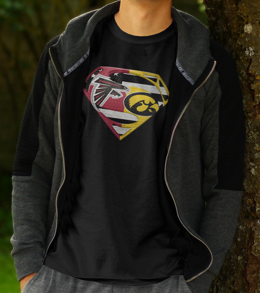 Atlanta Falcons Iowa Hawkeyes Superman Logo Fusion Spm T-Shirt