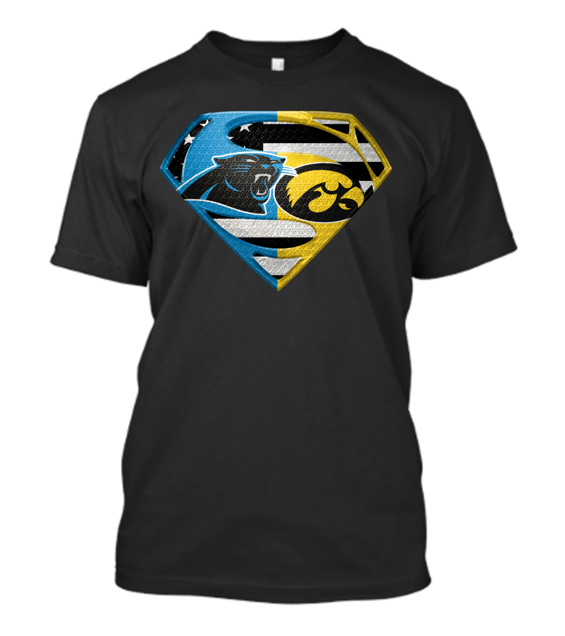 Superman Panthers Hawkeyes Mashup Logo Spm T-Shirt