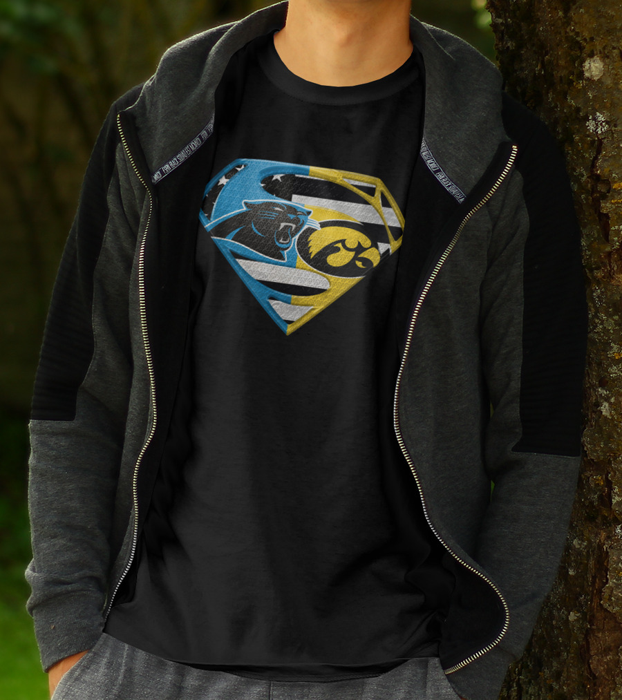 Superman Panthers Hawkeyes Mashup Logo Spm T-Shirt