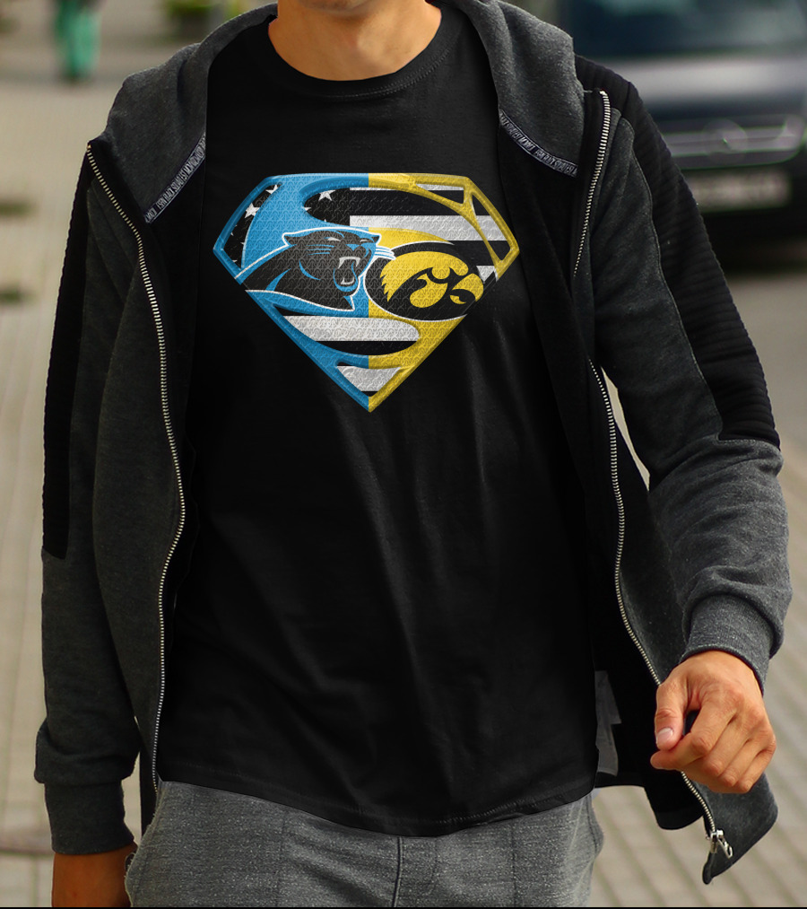 Superman Panthers Hawkeyes Mashup Logo Spm T-Shirt
