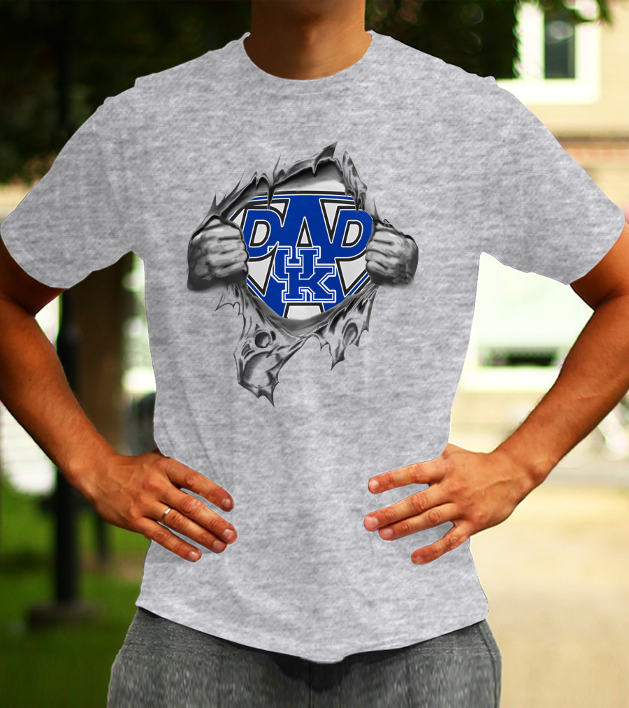 Kentucky Wildcats Dad Logo Superman Shield T-Shirt