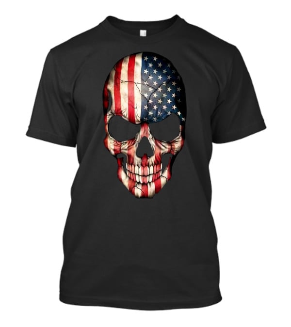 American Flag Skull Usa Stars And Stripes T-Shirt