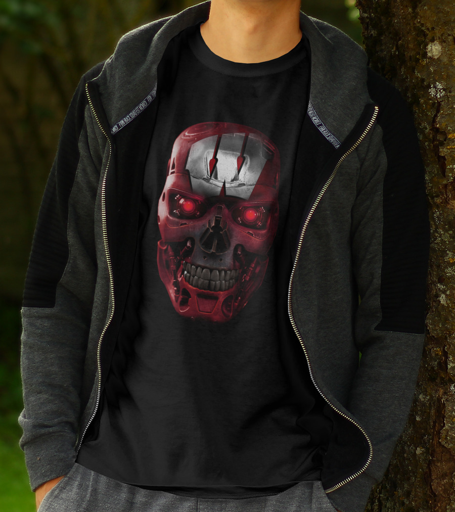 Skull Badgers Iron Man Terminator Crossover Helmet T-Shirt