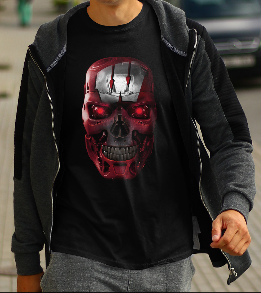 Skull Badgers Iron Man Terminator Crossover Helmet T-Shirt