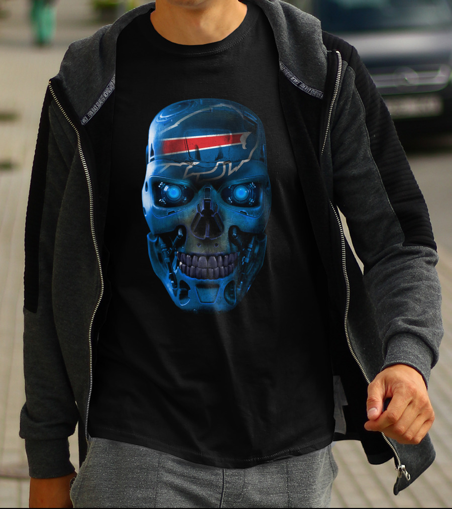 Buffalo Bills Skull Cyborg Face T-Shirt