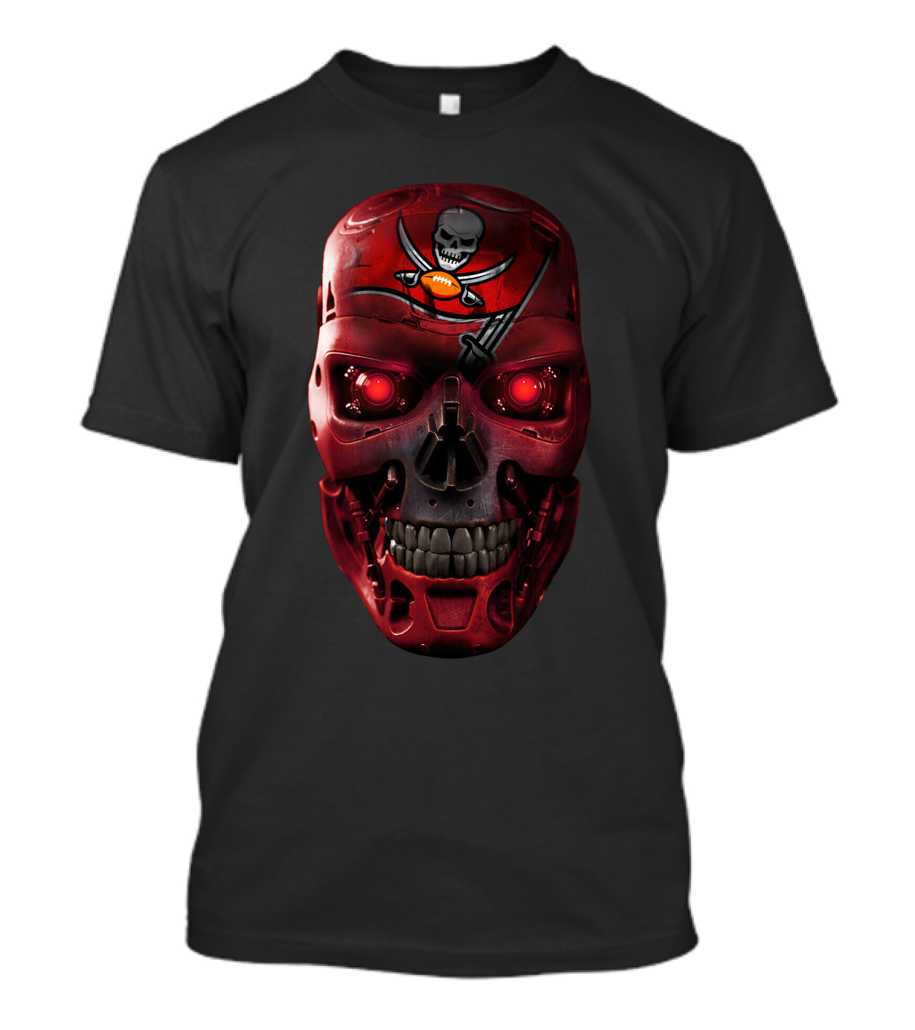 Skull Buccaneers Pirate Flag Terminator Crossover T-Shirt