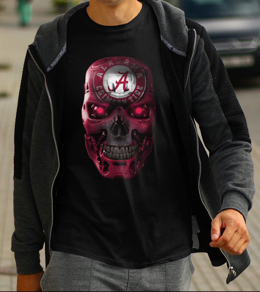 Alabama Crimson Tide Robotic Skull T-Shirt