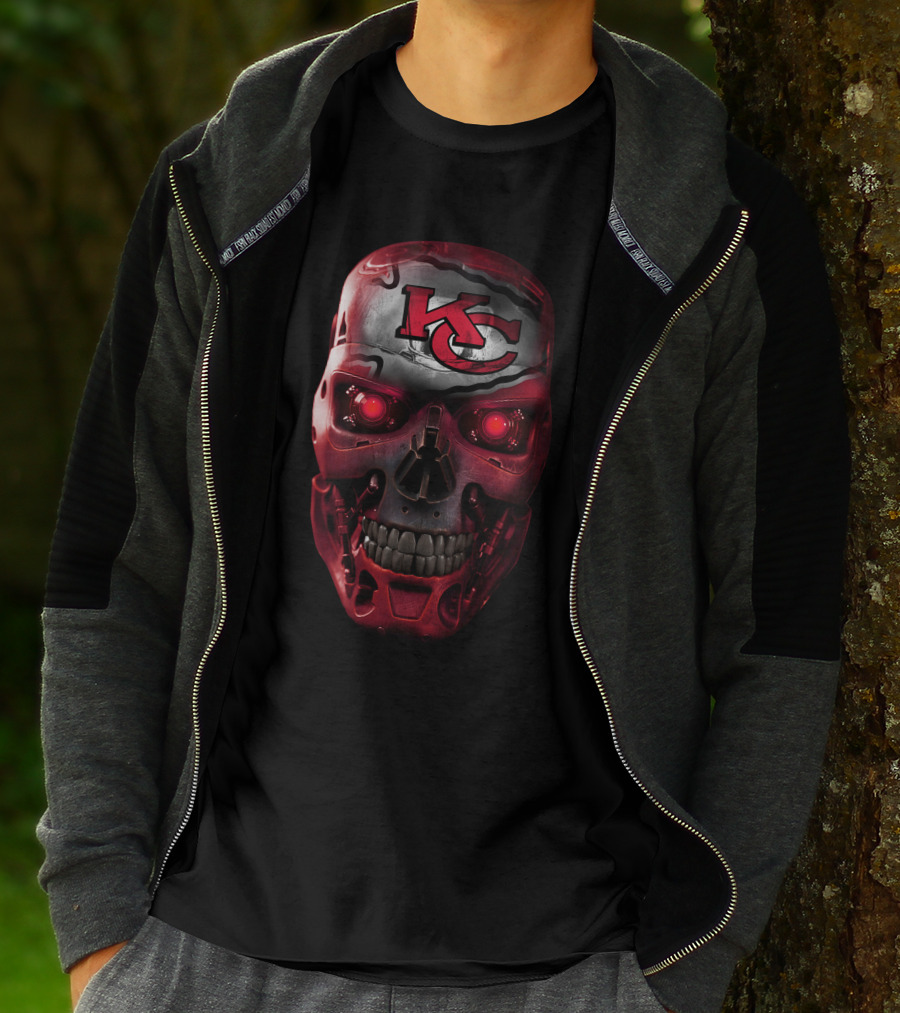 Kansas City Skull Chiefs Red Robotic T-Shirt