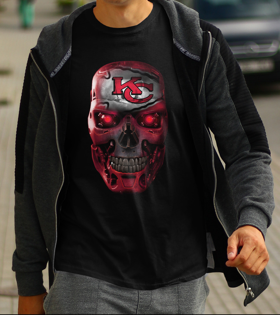 Kansas City Skull Chiefs Red Robotic T-Shirt