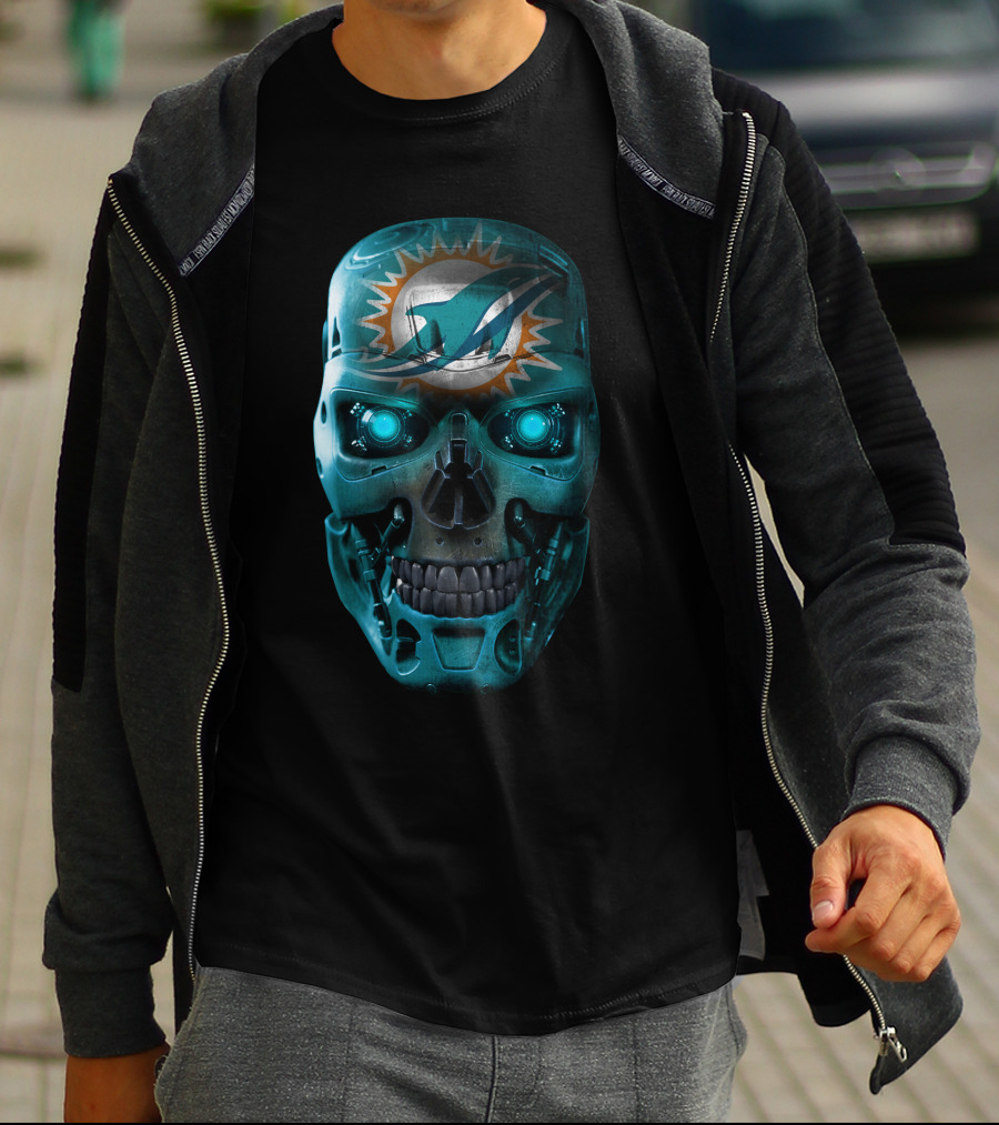 Miami Dolphins Skull Robo T-Shirt